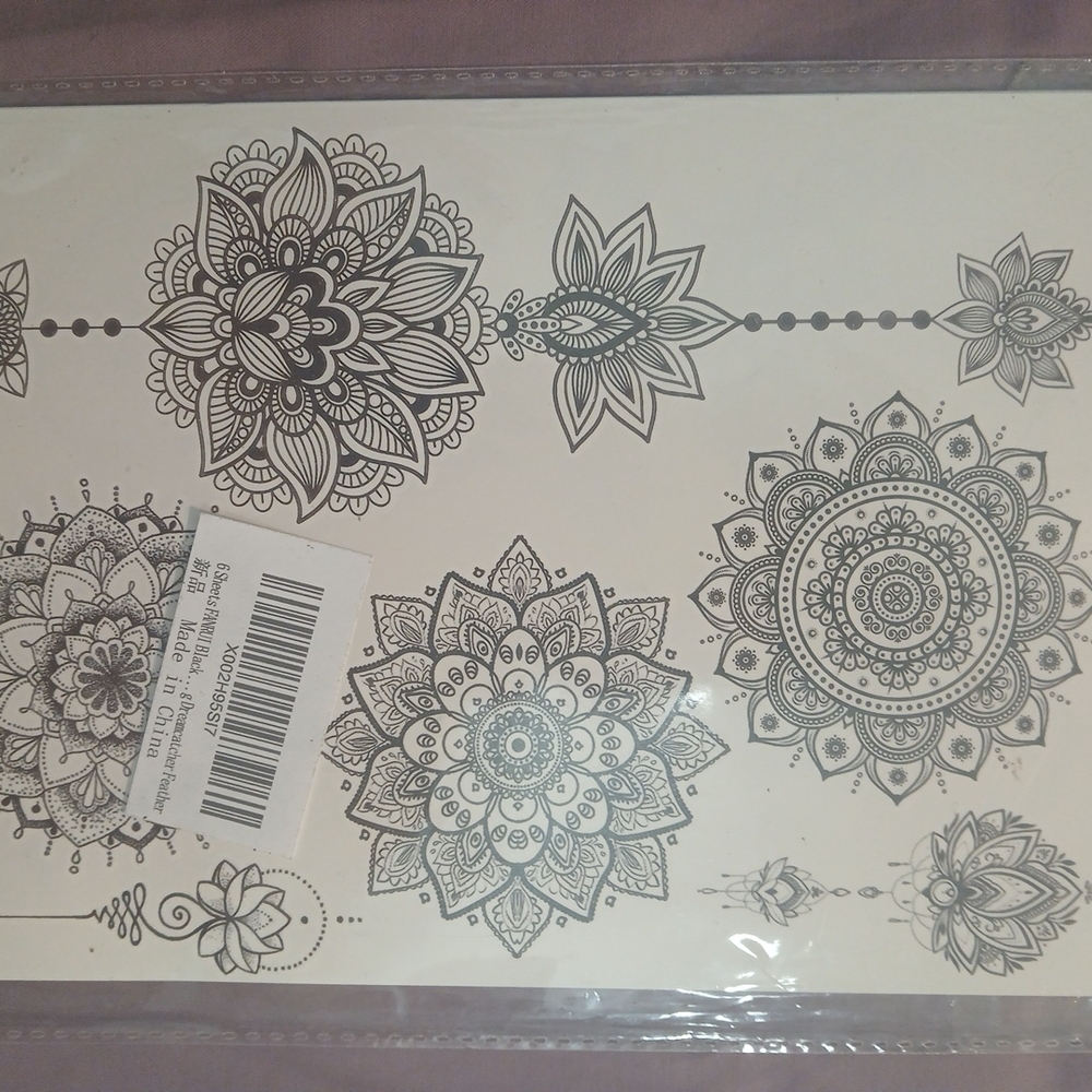 Mandala Temporary Tattoo Set - Black